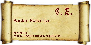 Vasko Rozália névjegykártya